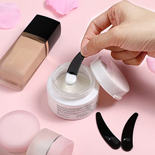 Beaupretty 50Pcs Mini Disposable Makeup Spatulas,Facial Cream Mask Spoon Cosmetic Plastic Spatulas Scoops Mask Tip Spatulas (Black) #TOP3