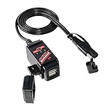 MOTOPOWER MP0608A 3.1Amp Motorcycle Dual USB Port SAE to USB Adapter Battery Monitor with Switch Control and LED Indicator
