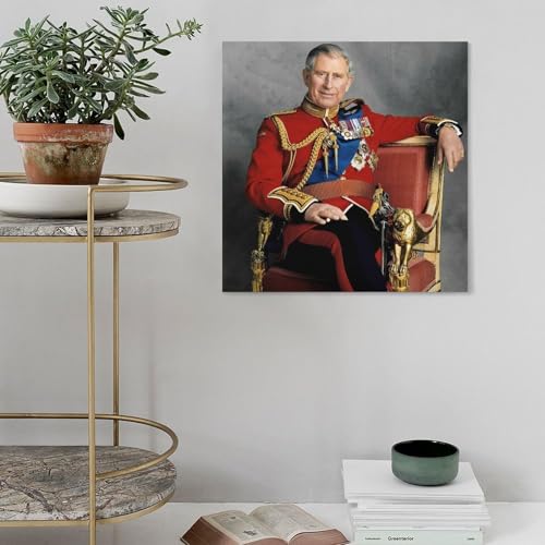 Portrait de King Charles III toile 40,6 cm pour raviver un mur de bureau vide