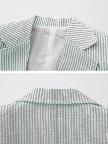 Men's Seersucker Blazer Slim Fit Lightweight Striped Suit Jacket Casual Summer Sport Coat Beach Wedding Prom4