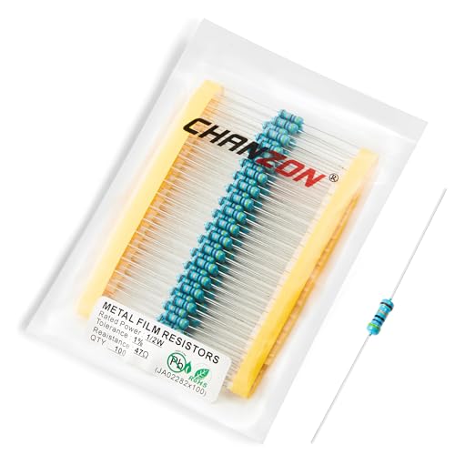 Chanzon 100pcs 1/2W (0.5W) 47 Ω ohm Metal Film Fixed Resistor