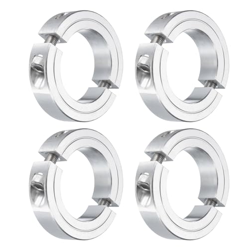 uxcell 4Pcs Double Split Clamp-On Shaft Collar 1-3/4" Bore, Aluminum Alloy