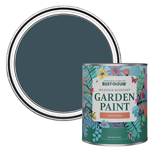 Rust-Oleum Blue Mould-Resistant Garden Paint In Satin Finish - Evening Blue 750ml
