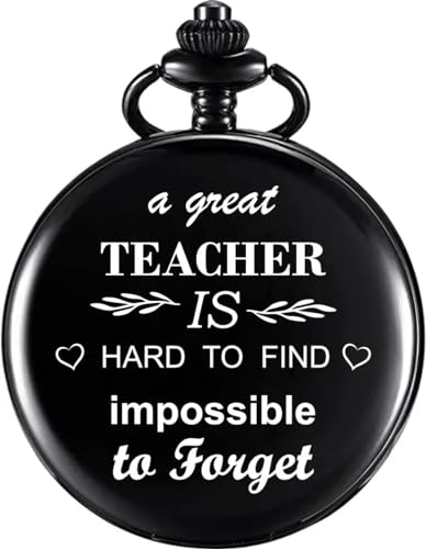 Image of Vintage Gandhi Style Pocket Watch with Engraved Designs & Messages Royal Black Analog for Men Women & Kids Includes Key Ring for car or Bike Keys Ideal Gift