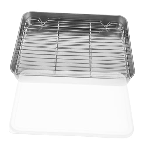 Alipis Stainless Steel Baking Pan Rack for Roasting and Baking for Kitchen Use As Food Tray Outdoor Camping BBQ Pan