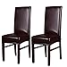 Produktbild Qplcdg 2er/4er Set Stuhlüberzug,PU Stretch-Stuhlhussen- Dekoration Hochzeit/Wohnzimmer/Esszimmer Wasserdicht,Ölbeweis. (Brown, 2 Stück)