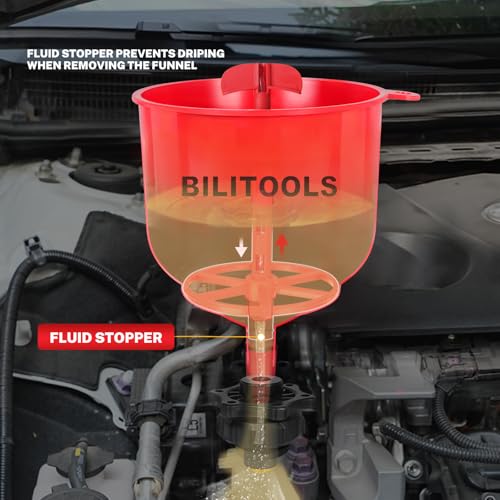 Image of BILITOOLS Coolant Funnel Kit, Automotive Radiator Coolant Filling Tool | No-Spill Universal Radiator Cooling System Bleeding Burping Tool Kit with Vent Tube