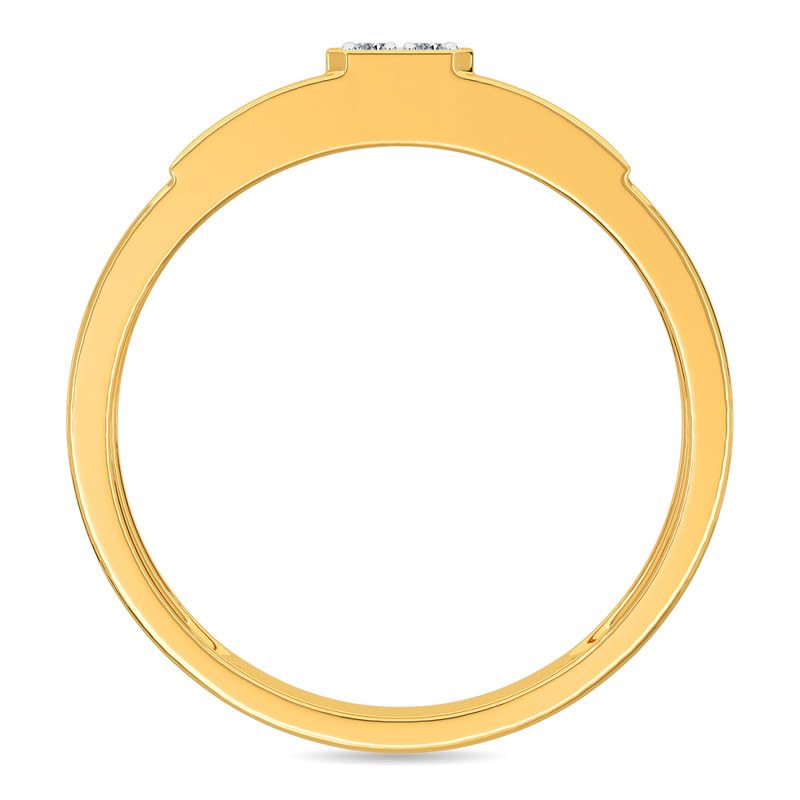 Image of KISNA 14k / 18k Real Gold & Diamond Ring | Diwali, Rakhi Rakshabandhan Gift for Brother, Husband | With Certificate of Authenticity & BIS-Hallmarked Gold Jewellery | Luk Diamond Ring For Him