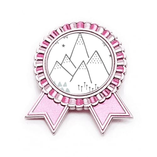 Broche rose étoile d'herbe de montagne M métal attache solide