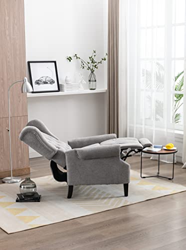 Sillón Ajustable Piel Gris Claro miniatura 5
