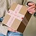 Cute Decorative Packing Tape - Sent with Love Handwritten Script Pink Red Heart, Fun Cute Designer Printed Packaging and Shipping Box Tape, 1.88
