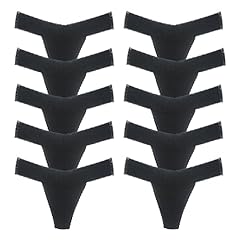 Cotton Lace Black Thongs*10