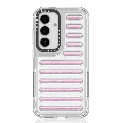 Coque Galaxy S25 Ultra plastique transparent rose paillettes protection dos