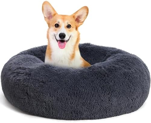 Yuly Donut Hundebett - Waschbares Plüschbett Für Kleine & Mittlere Hunde Bis 5kg