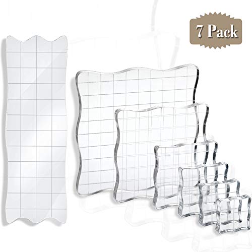7 Pieces Stamp Blocks Acrylic Clear Stamping Blocks Tools With Grid And Grip, Decorative Stamp Blocks For Scrapbooking Crafts Making, Diy Crafts Ornaments #TOP7