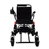 Fold and Travel Lightweight Electric Wheelchair, Mobility Scooter Wheel Chair, Aviation Travel Safe Power Wheelchair Foldable Silla de Ruedas Electrica para Adultos (Black, 17 Seat Width)