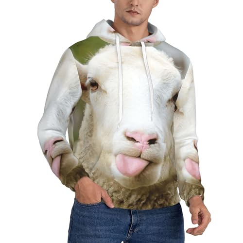 Sweat à capuche imprimé animal mouton pull polyester homme femme EdWal