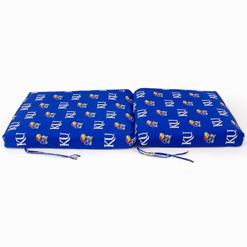 Image of College Covers Everything Comfy Kansas Jayhawks 2 Piece Chair Cushion