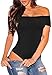QUEENIE VISCONTI Women Off The Shoulder Top Short Sleeve Party Bodysuit Romper