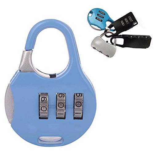 Image of PENS Combination Luggage Padlock 3 Dial Resettable Lock For Suitcase, Laptop Bag /Multi-Purpose Safety Number Lock Random Color & Patten May Vary (Pack Of 2)