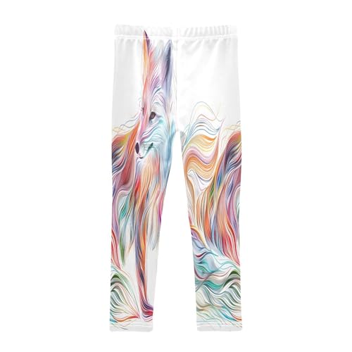 Toddler Girls Leggings Printed Yoga Pants Leggings Painting Colorful Fox for Kids2