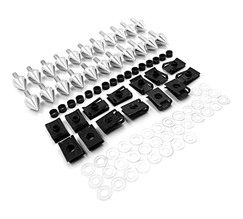 AfterMokit Replacement Spike Fairing Bolts Windshield Screws for Yamaha YZF R1 2000-2001 Silver Pack of 22