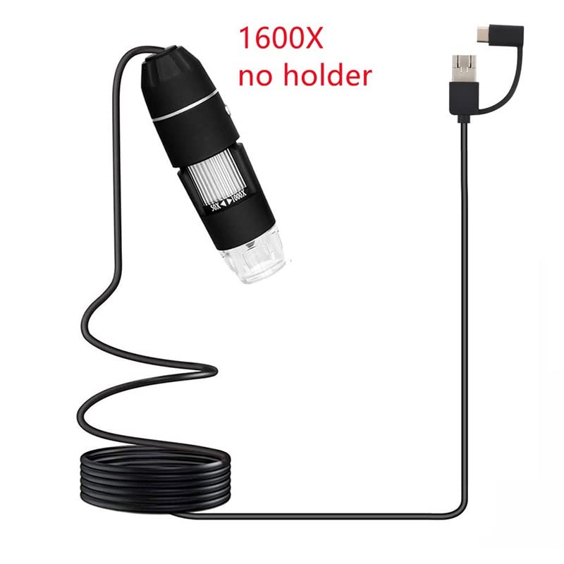 Microscope 1600X Electronic Microscope Digital Microscope 3 in 1 USB for LED Magnifier(No Holder)