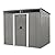 8x6 FT Outdoor Metal Storage Shed, Galvanized Steel Garden Shed, Foundation Frame, Ventilated Tool Storage House, Sloped Roof, Weather Resistant Backyard Shed for Lawn Equipment, Gray