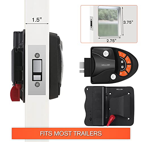 Welluck Rv Lock Keyless Entry Door Handle Latch, Trailer Camper Rv Door Lock Replacement W/Knob Deadbolt, 2 Key Fobs And Backlit Keypad, Zinc Alloy Security Rv/5Th Accessories, Silent Mode Available #TOP2