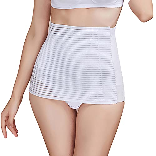 MYSANITY Fascia Regolabile Post Parto Millerighe, Bianco, LXL Donna