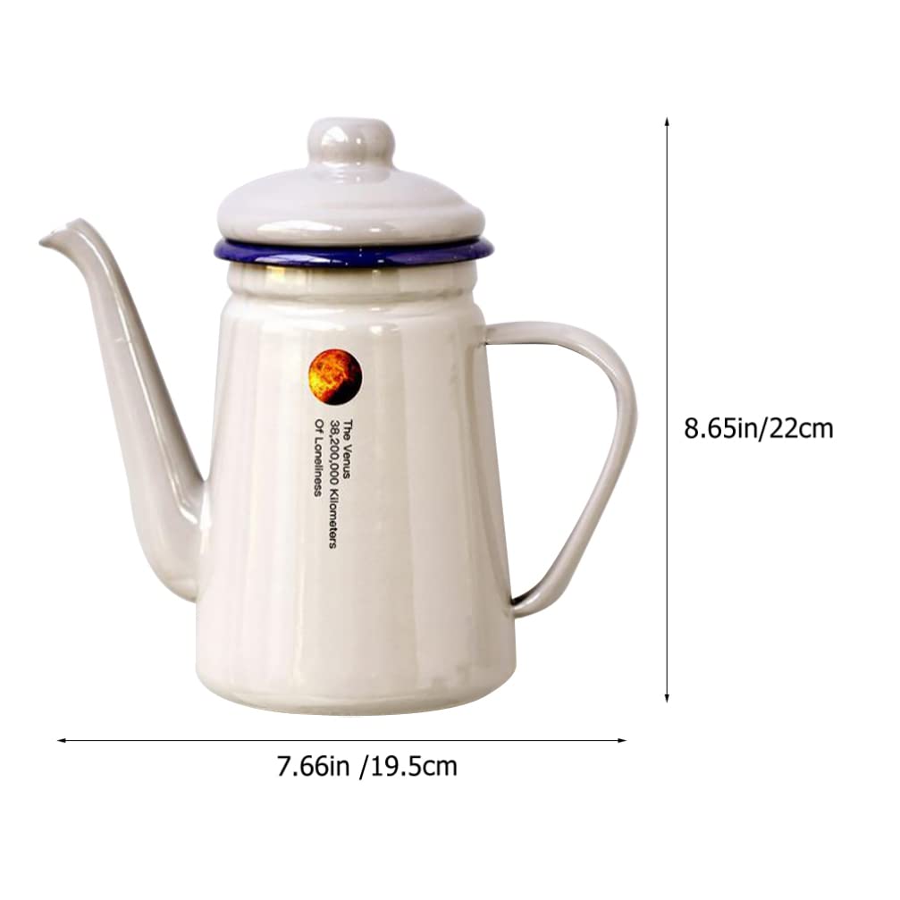 Happyyami Camping Kettle Concentrated Coffee Enamel Coffee Boilers Vintage Coffee Teapot Decorative Coffee Teapot for Home Camping Coffee Tea Boiler Condiment Containers Expresso Coffee