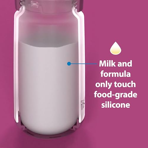 Dr. Brown's Silicone Baby Bottle, 9 oz, Level 2 Nipple, 3m+, Pink, 1-Pack - image 3