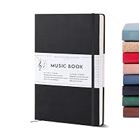 Beechmore Books Cahier De Musique A4 Rose - Carnet De Portées Premium 10 Portées, Cuir Vegan, Papier 120g, Idéal Musiciens Et Compositeurs