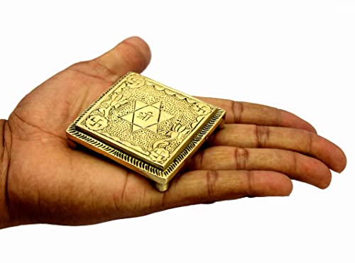 eSplanade Brass Pooja Mandir Chowki God's Stool - Puja Articles - 2.6" Inches (Very Small) by eSplanade - Image 4