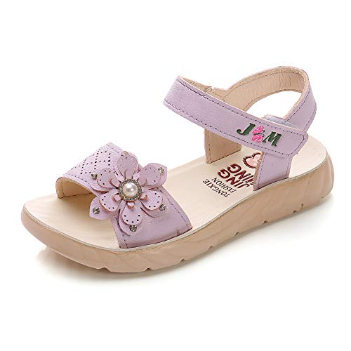 Minbei Sandalias para Bebés Niñas, Zapatos Planos de Bebés Niña de Verano, Morado 26 EU