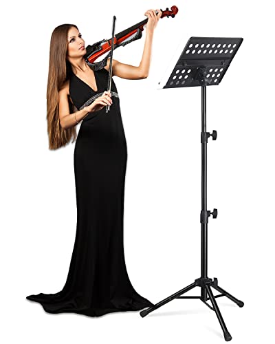 70 In Vekkia Sheet Music Stand-Metal Professional Portable Perforated Music Stand With Carrying Bag,Folding Adjustable Music Holder,Super Sturdy Suitable For Instrumental Performance & Band & Travel #TOP5