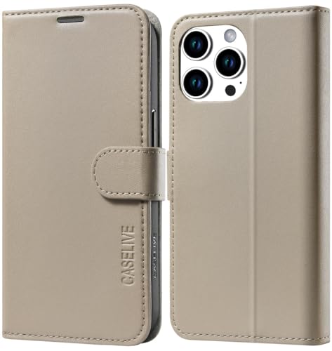 Coque iPhone 15 Pro cuir taupe idéale pour ranger vos cartes bancaires
