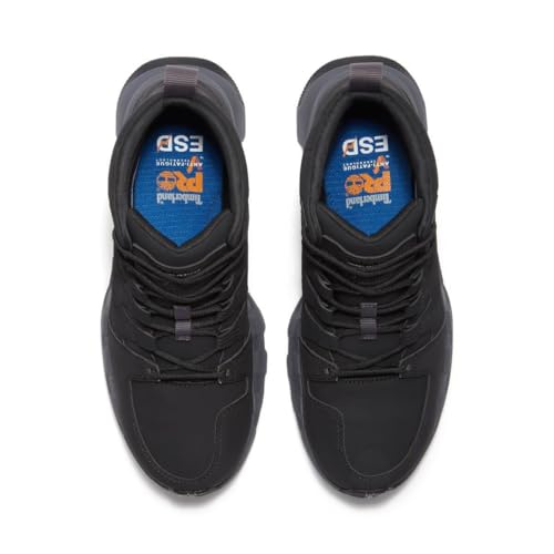 Timberland PRO Timberland PRO Men's Powertrain EV Mid Composite Safety Toe Static Dissipative SD10 Industrial Athletic Work Shoe, Blackout, 8 Medium