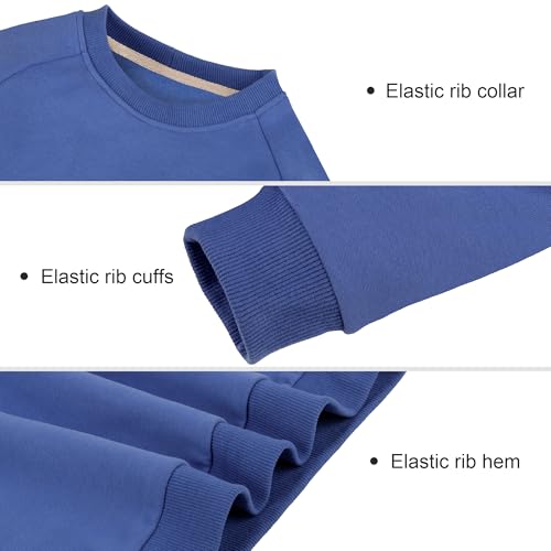 BIG ELEPHANT Boys Crewneck Sweatshirt Youth Fleece Sweatshirts Long Sleeve Basic Pullover Soft Warm Thin Fleece for Kids3