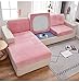 Fundas De Cojín De Asiento De Sofá Elástico De Terciopelo Fundas De Cojín Individuales De Felpa Protector De Muebles Cojín De Asiento Funda De Sofá-Rosado-3 plazas