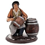 santons terre cuite crèche  Holyart Santon crèche Terre Cuite réparateur de tonneaux 18cm