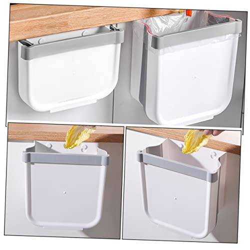 Caneca de basura plegable blanca para pared miniatura 4