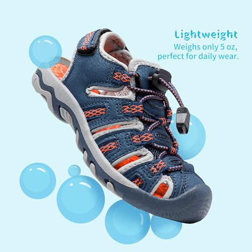 Image of DREAM PAIRS Boys Girls Summer Outdoor Athletic Sport Sandals Walking Water Hiking Hook and Loop Adjustable Multicolor for Toddler /Little /Big Kids