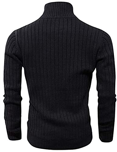 AOLI RAY Herren Strickjacke mit Reissverschluss Cardigan Stehkragen Pullover Feinstrike Sweaters mit 2 Taschen – Bild 4