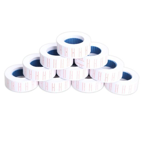 10 Rouleaux D'étiquettes Adhésives Pour Votre étiqueteuse Brother MX-5500 | Blanc | 21x12 Mm | Fabriqué En Lituanie