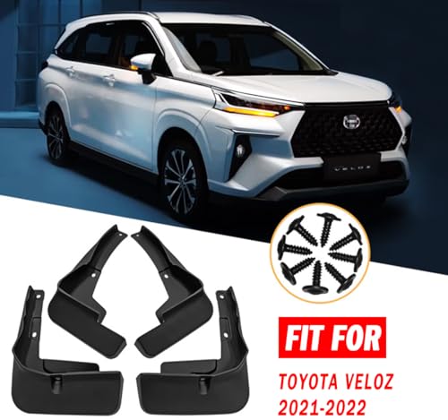 Image of Mud Flaps Mud Guards Fit for Toyota Veloz 2021-2022, Front & Rear Mud Splash Guards Accessories - 4 Pc, Black, LAN-VELOZ 21-22