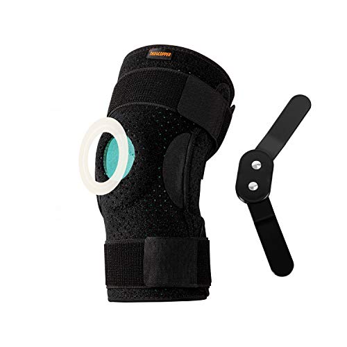 Thx4COPPER Hinged Knee Brace-Adjustable Open Patella with Parallel Straps & Dual Side Stabilizers-Compression Support for Knee Pain Relief&Recovery-MCL, ACL, LCL,Tendonitis, Ligament for Men & Women