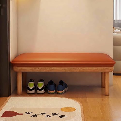 Banc à chaussures avec coussin et double étagère de rangement compacte - 2
