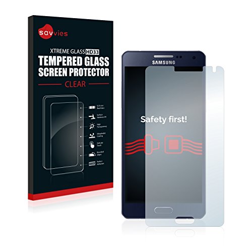 savvies Cristal Templado Compatible con Samsung Galaxy A5 2015 Protector Pantalla Vidrio Proteccion 9H Pelicula Anti-Huellas