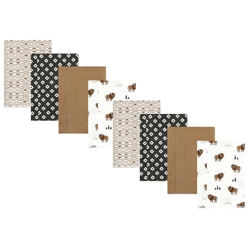 Image of Hudson Baby Cotton Poly Flannel Burp Cloths Multipack, Wild Buffalo 8-Pack, One Size